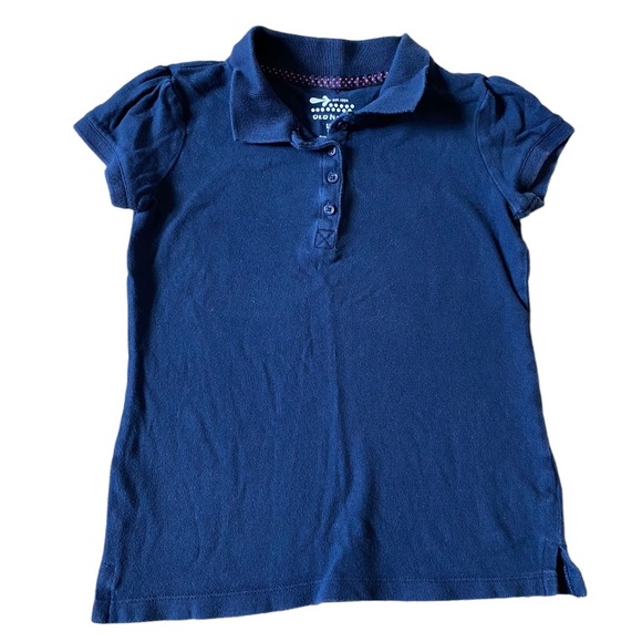 🍡3/$10 OLD NAVY Girls Navy Blue Uniform Polo Top S 6/7 - Picture 4 of 5
